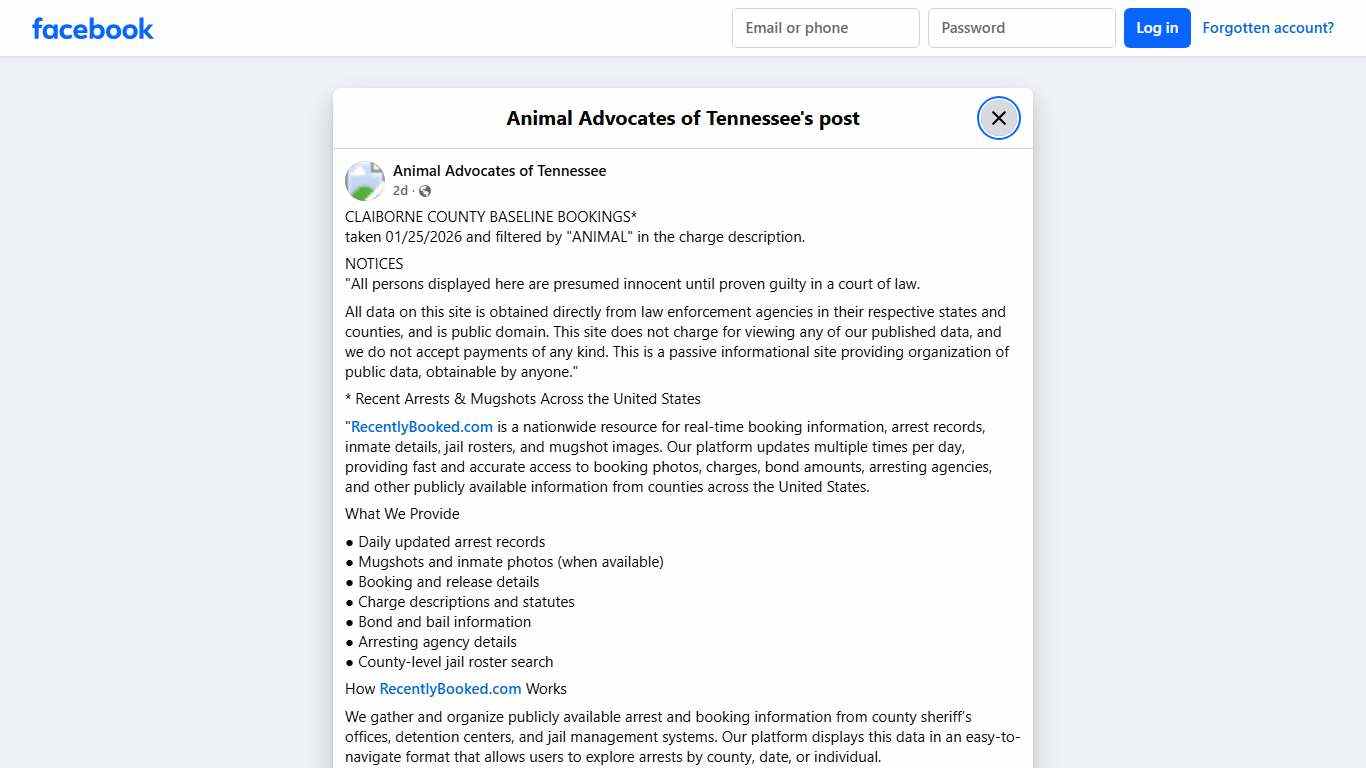 CLAIBORNE COUNTY BASELINE... - Animal Advocates of Tennessee Facebook